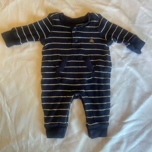Baby Gap Navy Striped Union suit 0-3 Months. EUC